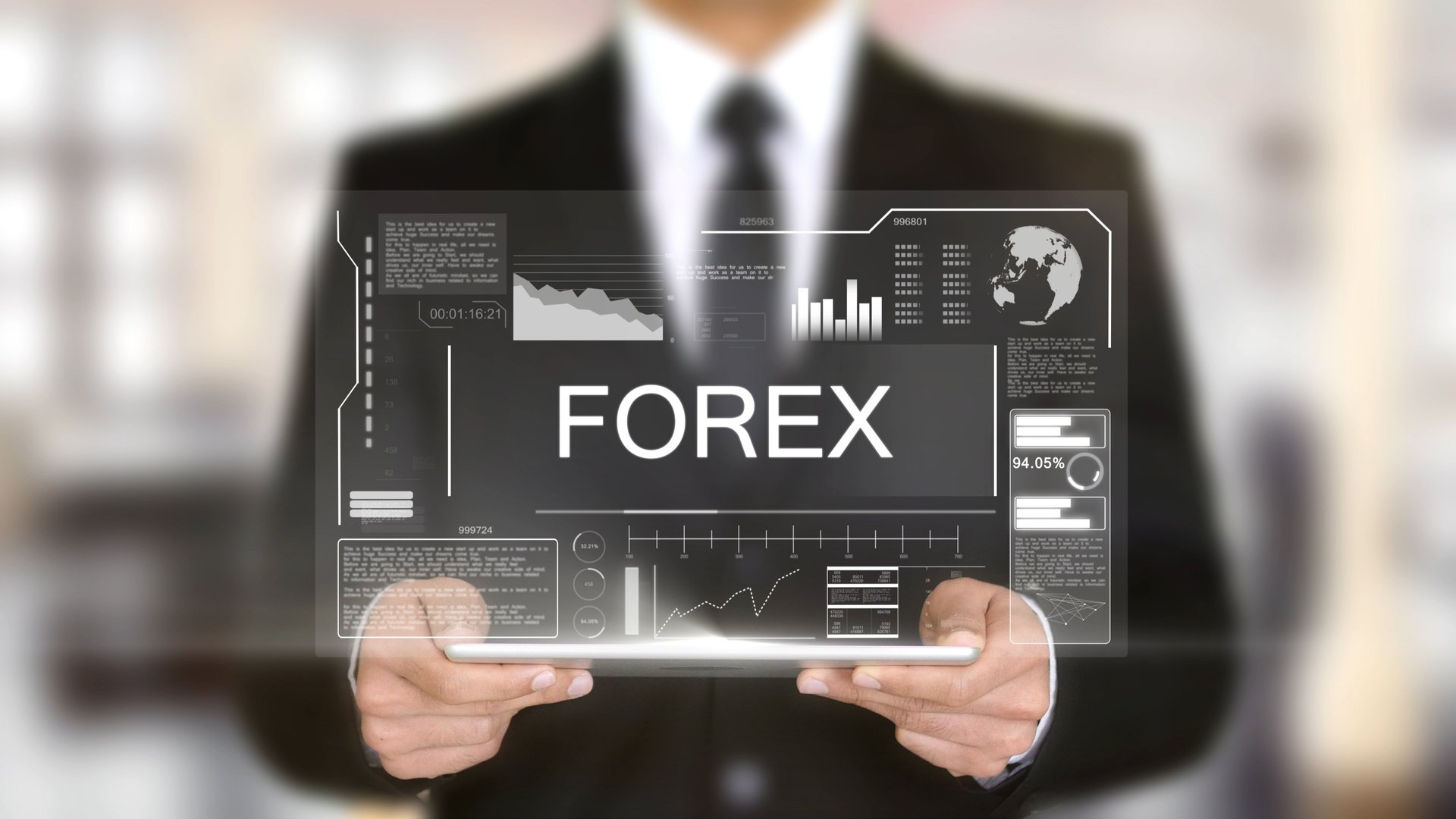 Forex, Hologram Futuristic Interface, Augmented Virtual Reality